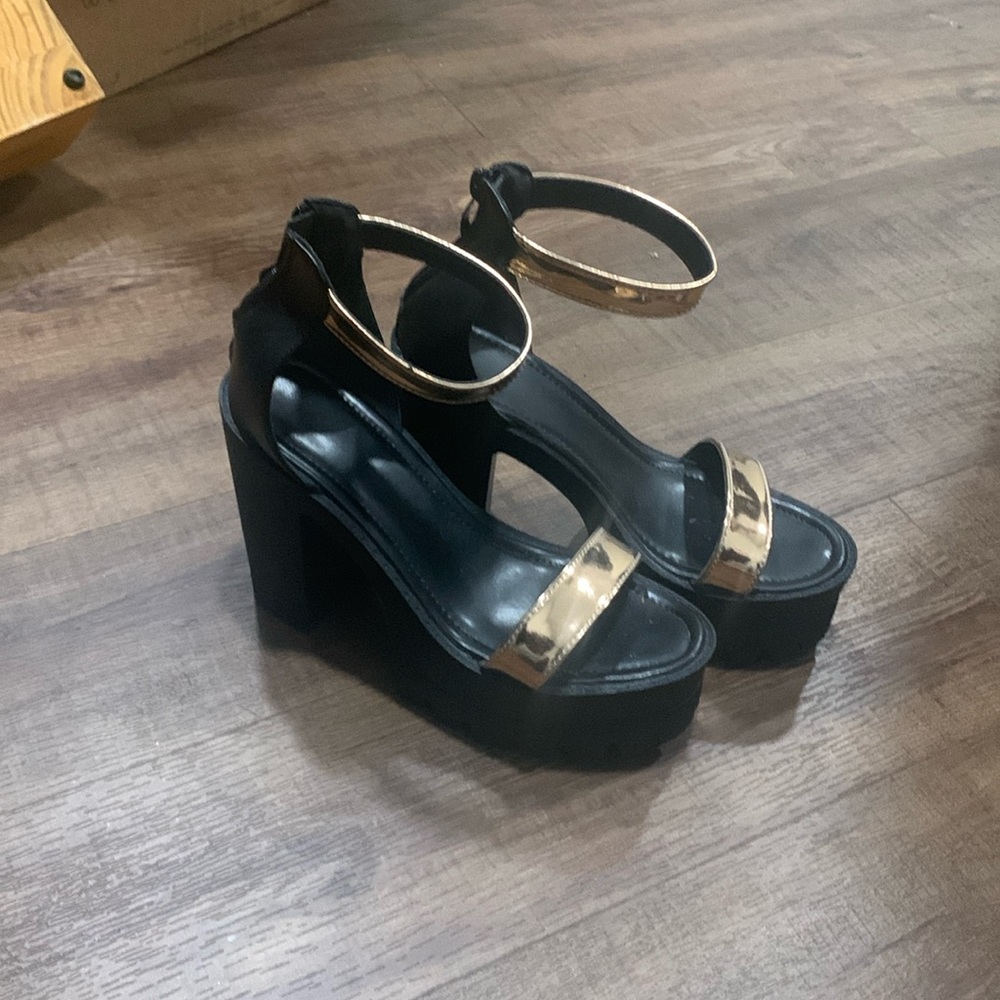 Black platform heels